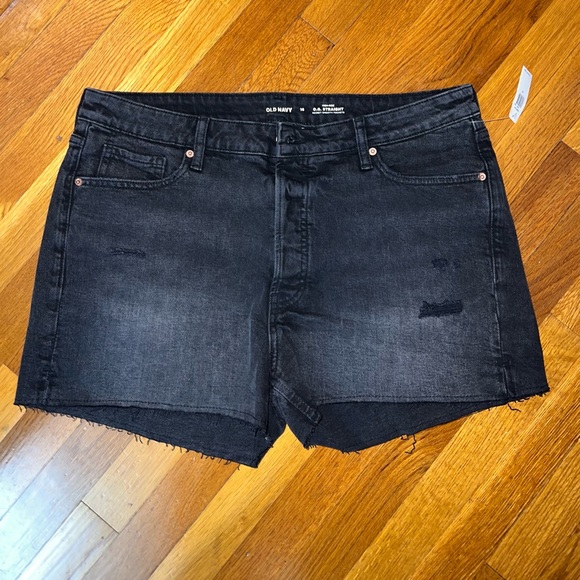 NWT High-Waisted Button-Fly O.G. Straight Ripped Side-Slit Jean Shorts 3” - Picture 3 of 7